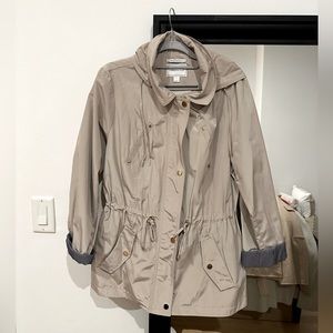 Charter Club Rain Coat - Cream and Blue with Golden details